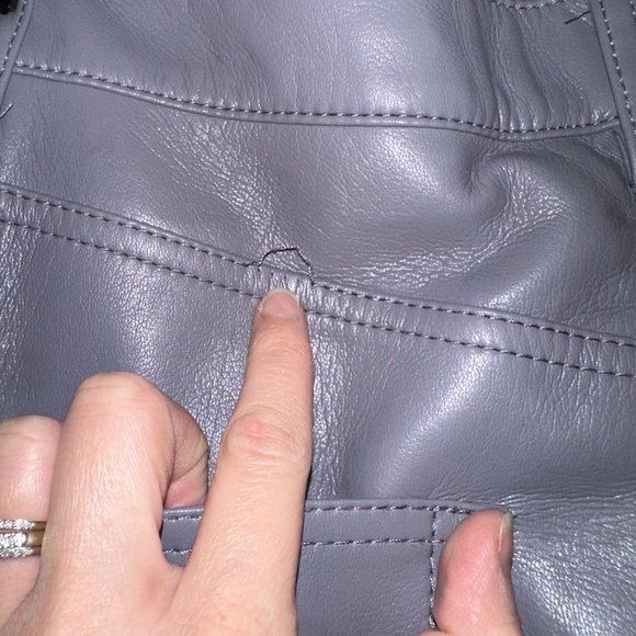 Aritzia Wilfred Faux Leather Melina Pant- Grey - Picture 5 of 5